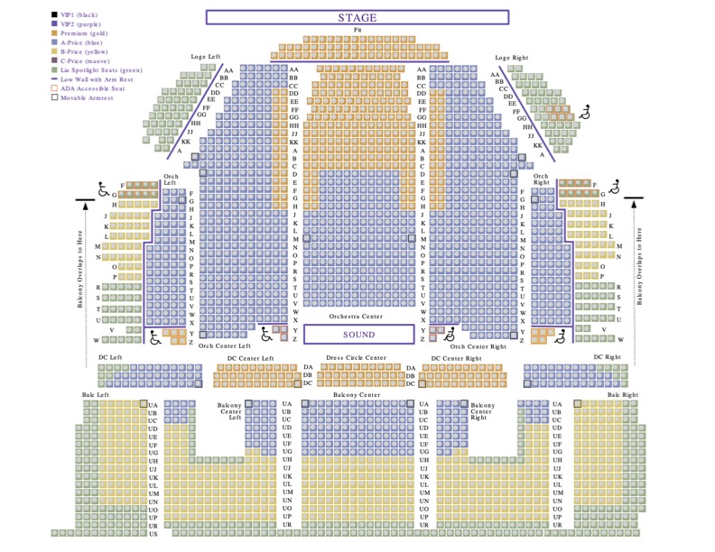 Proctors MainStage seating chart